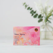 WAVES RUBY MONOGRAM, helderroze rood paars blauw Visitekaartje (Staand voorkant)