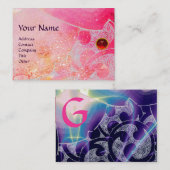WAVES RUBY MONOGRAM, helderroze rood paars blauw Visitekaartje (Voorkant / Achterkant)