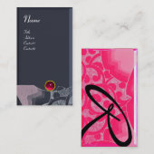 WAVES RUBY MONOGRAM, roze rode blauwe grijs Visitekaartje (Voorkant / Achterkant)