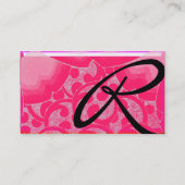 WAVES RUBY MONOGRAM, roze rode blauwe grijs Visitekaartje (Achterkant)