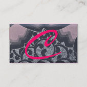 WAVES RUBY MONOGRAM, roze rode blauwe grijs Visitekaartje (Achterkant)