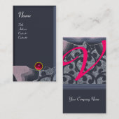 WAVES RUBY MONOGRAM, roze rode blauwe grijs Visitekaartje (Voorkant / Achterkant)