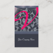 WAVES RUBY MONOGRAM, roze rode blauwe grijs Visitekaartje (Achterkant)