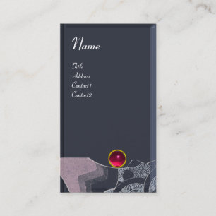 WAVES RUBY MONOGRAM, roze rode blauwe grijs Visitekaartje