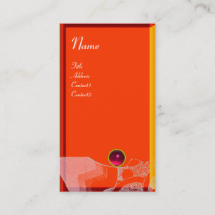 WAVES RUBY MONOGRAM, roze rood geel sinaasappel wi Visitekaartje