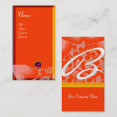 WAVES RUBY MONOGRAM, roze rood geel sinaasappel wi Visitekaartje (Voorkant / Achterkant)