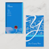 WAVES RUBY MONOGRAM, roze rood wit Visitekaartje (Voorkant / Achterkant)