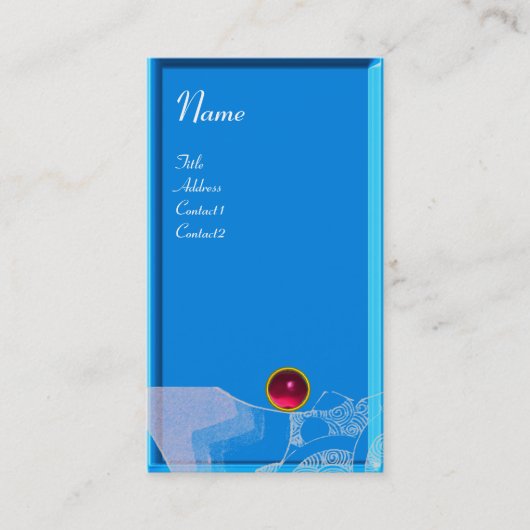 WAVES RUBY MONOGRAM, roze rood wit Visitekaartje (Voorkant)