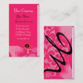 WAVES RUBY MONOGRAM, roze rood zwart Visitekaartje (Voorkant / Achterkant)