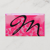 WAVES RUBY MONOGRAM, roze rood zwart Visitekaartje (Achterkant)