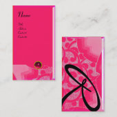 WAVES RUBY MONOGRAM, roze rood zwart Visitekaartje (Voorkant / Achterkant)