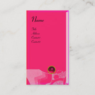 WAVES RUBY MONOGRAM, roze rood zwart Visitekaartje