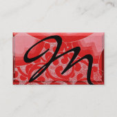 WAVES RUBY MONOGRAM, roze rood zwart Visitekaartje (Achterkant)