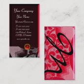 WAVES RUBY MONOGRAM, roze rood zwart Visitekaartje (Voorkant / Achterkant)
