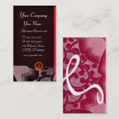WAVES RUBY MONOGRAM, white red black paars roze Visitekaartje (Voorkant / Achterkant)