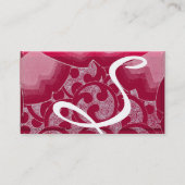 WAVES RUBY MONOGRAM, white red black paars roze Visitekaartje (Achterkant)