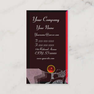 WAVES RUBY MONOGRAM, white red black paars roze Visitekaartje