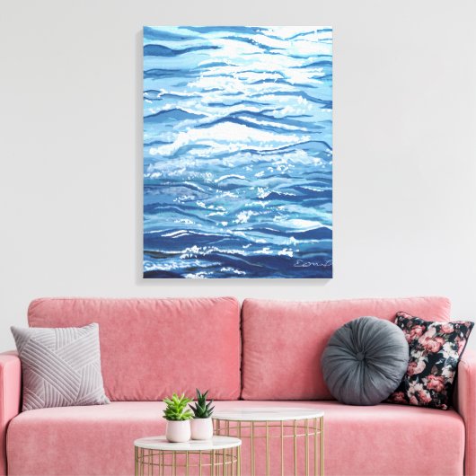Waves schilderen canvas afdruk (Insitu (Woonkamer))