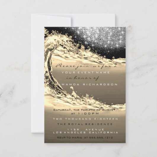 Waves Sepia Bridal Abstracte verrassingsdag Kaart (Voorkant)