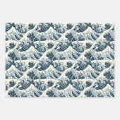 Waves Series Wrapping Paper Flat Sheet Set van 3 (Voorkant 3)