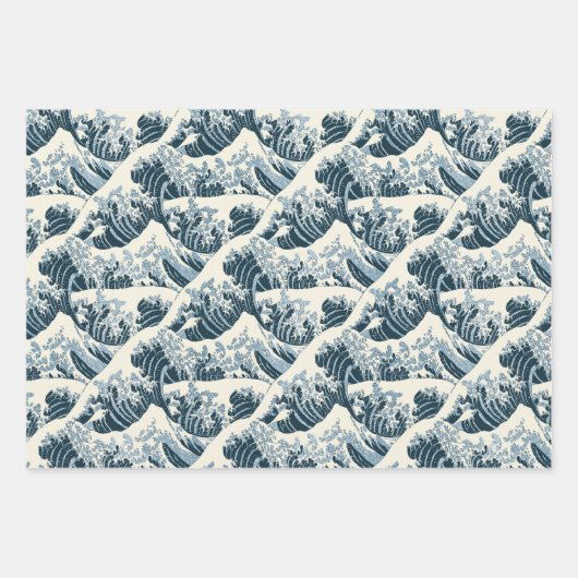 Waves Series Wrapping Paper Flat Sheet Set van 3 (Voorkant 3)