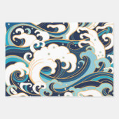 Waves Series Wrapping Paper Flat Sheet Set van 3 (Voorkant)