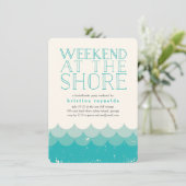  Waves Shore Weekend Getaway Uitnodiging (Staand voorkant)