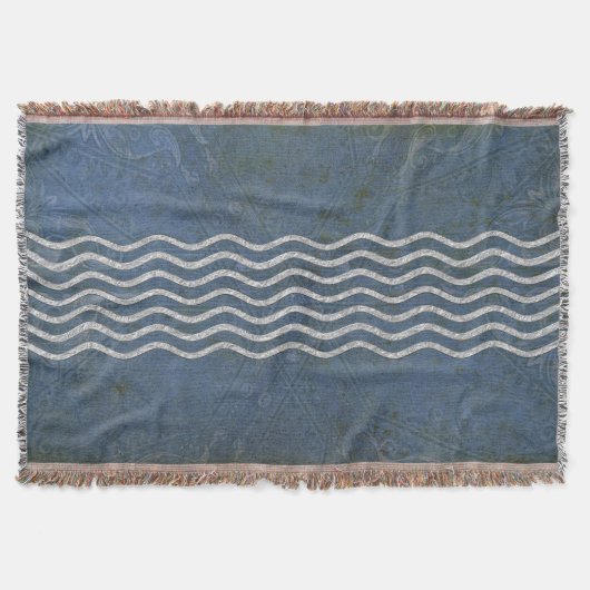 Waves Silver + uw backgr, tekst en ideeën Deken (Voorkant)