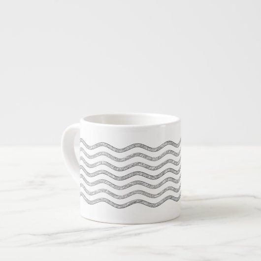 Waves Silver + uw backgr, tekst en ideeën Espresso Kop (Links)