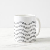 Waves Silver + uw backgr, tekst en ideeën Koffiemok (Voorkant rechts)