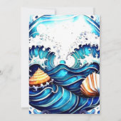 Waves Sky Blue Kids Verjaardag Kaart (Achterkant)