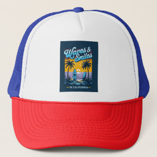 Waves & Smiles in California – Beach Vibes Cap Trucker Pet