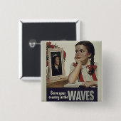 Waves Square Button (Voorkant /achterkant)