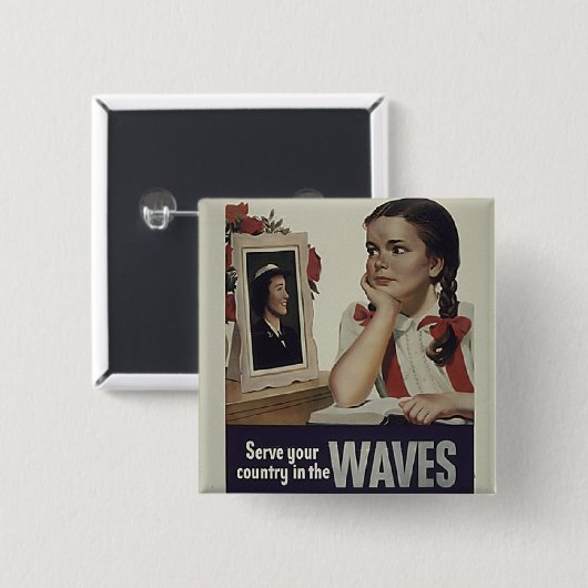 Waves Square Button (Voorkant /achterkant)