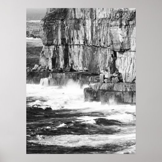 Waves & Stone - B&W 2 Poster (Voorkant)