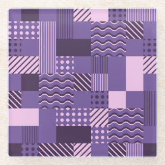 Waves Stripes Stippen: modern naadloos. Glazen Onderzetter