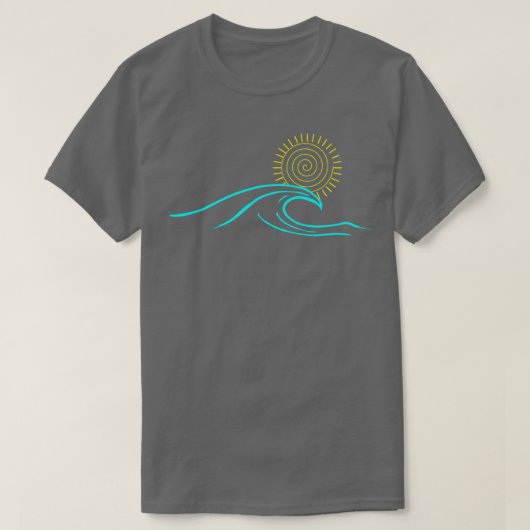 Waves Sun Surf Water Beach Ocean Zee minimalistisc T-shirt (Design voorkant)
