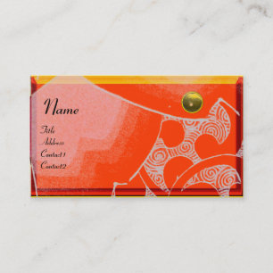 WAVES TOPAZ MONOGRAM, wit geel sinaasappel Visitekaartje