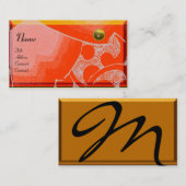 WAVES TOPAZ MONOGRAM, wit geel sinaasappel Visitekaartje (Voorkant / Achterkant)