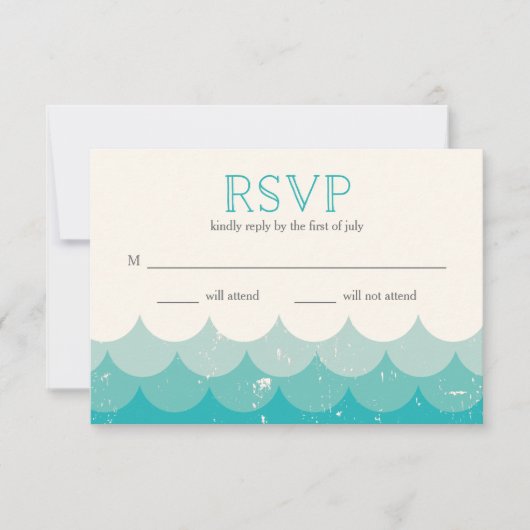  Waves Turquoise RSVP (Voorkant)