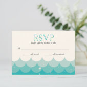 Waves Turquoise RSVP (Staand voorkant)