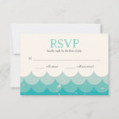  Waves Turquoise RSVP Kaartje (Voorkant)