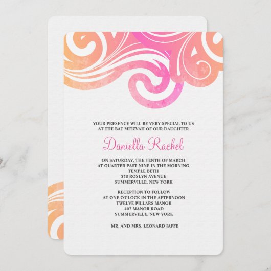 Waves-uitnodiging Kaart (Voorkant / Achterkant)