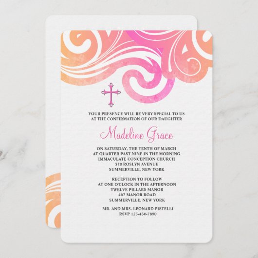 Waves-uitnodiging Kaart (Voorkant / Achterkant)