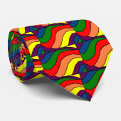 WAVES VAN DE GROEI - een regenboogstropdas Stropdas (Opgerold)