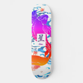 WAVES VAN SKATEBOARD JAPANESE MET ZWARTE KOI FISH