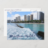 Waves Waikiki Beach Honolulu Hawaii Pacific Ocean Briefkaart (Voorkant / Achterkant)