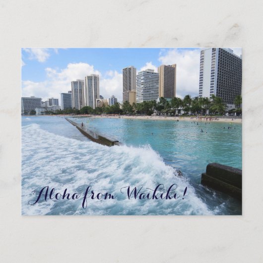 Waves Waikiki Beach Honolulu Hawaii Pacific Ocean Briefkaart (Voorkant)