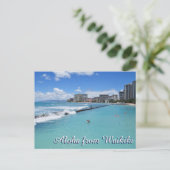 Waves Waikiki Beach Honolulu Hawaii Pacific Ocean Briefkaart (Staand voorkant)