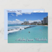 Waves Waikiki Beach Honolulu Hawaii Pacific Ocean Briefkaart (Voorkant / Achterkant)